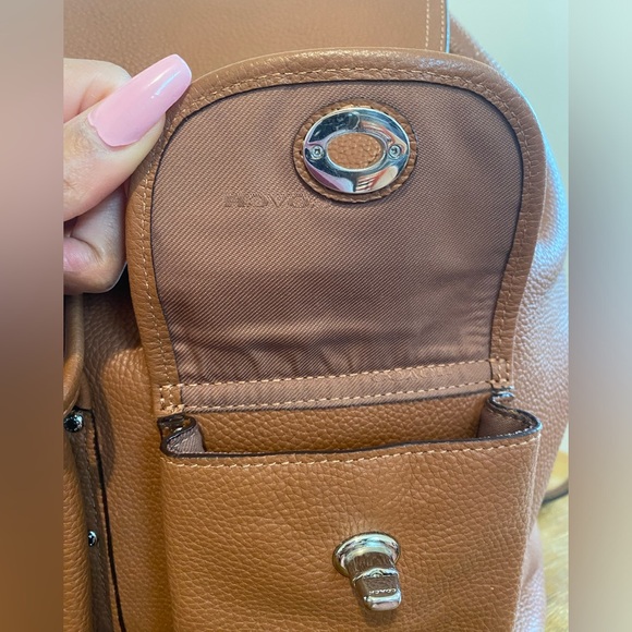 Auth Coach Leather Billie Saddle Brown Backpack - Picture 16 of 16